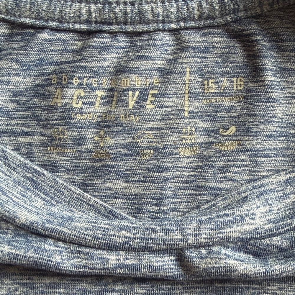 Abercrombie & Fitch Heathered Blue Active Shirt - Picture 2 of 2